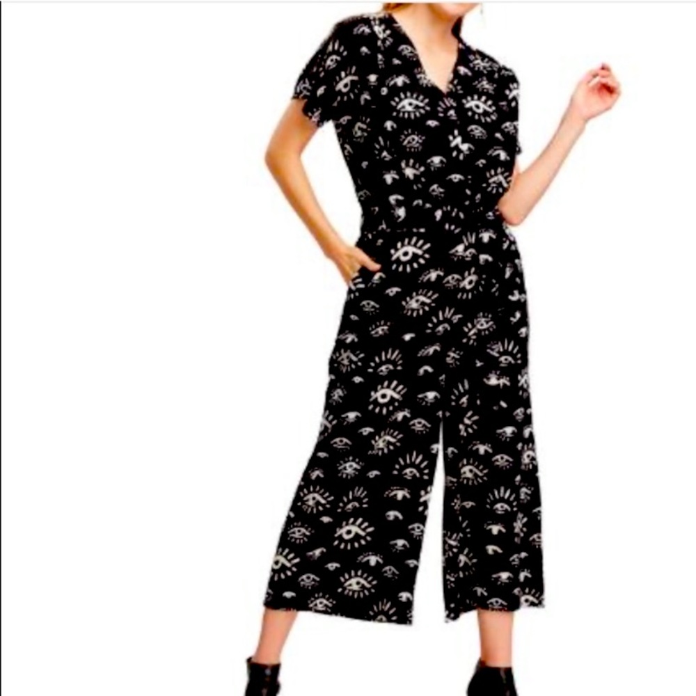 Seeing Eye Black Tie Waist Jumpsuit